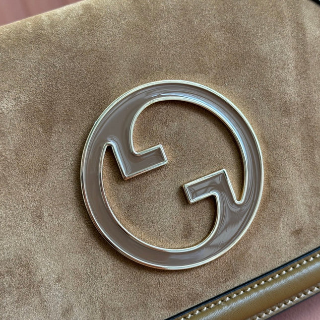 GUCCI 26S BLONDIE SHOULDER BAG 26 IN BROWN CALFSKIN AND SUEDE