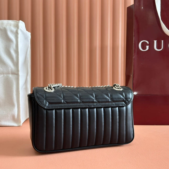 MARMONT SMALL SHOULDER BAG 26 IN BLACK LAMBSKIN