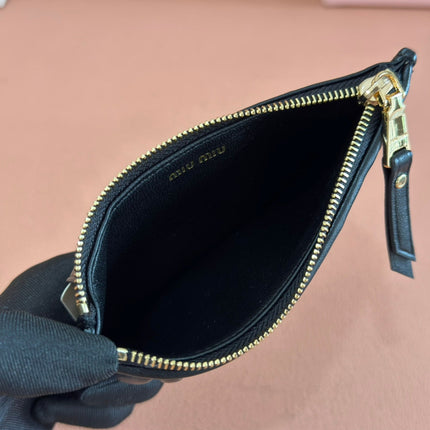 MATELASSÉ LEATHER ENVELOPE WALLET BLACK
