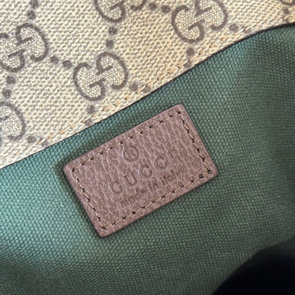 GUCCI 26S OPHIDIA LARGE BACKPACK 46 IN BEIGE AND BROWN CANVAS