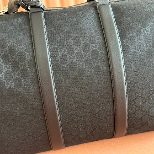 GUCCI 26S DUFFEL BAG 52 IN BLACK CANVAS