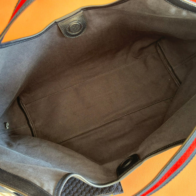 GUCCI 25S GIGLIO LARGE TOTE BAG 60 CM IN CHARCOAL GRAY CANVAS