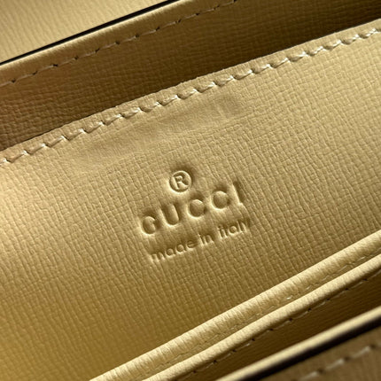 GUCCI 25S HORSEBIT 1955 MEDIUM SHOULDER BAG 22 CM IN CREAM WHITE CALFSKIN WITH GOLD HARDWARE