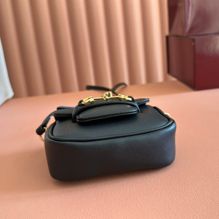 GUCCI 26S HORSEBIT 1955 BAG 13 IN BLACK CALFSKIN