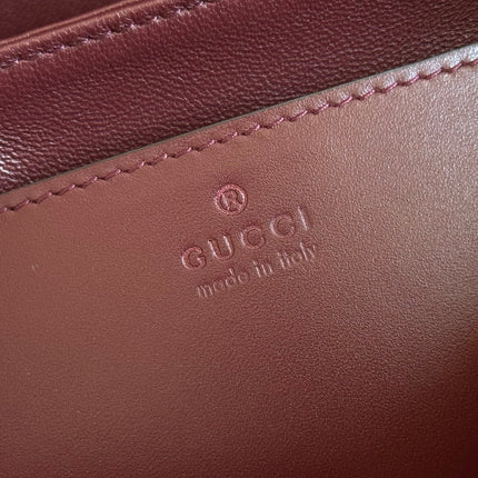GUCCI 26S SIENA TOP HANDLE BAG 19 IN DARK RED CALFSKIN