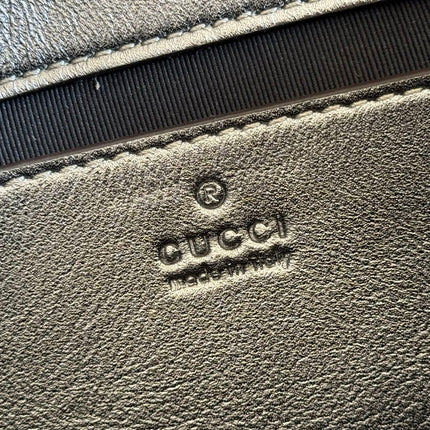 GUCCI 26S GG MARMONT BAG 22 IN WARM GRAY BROWN LAMBSKIN