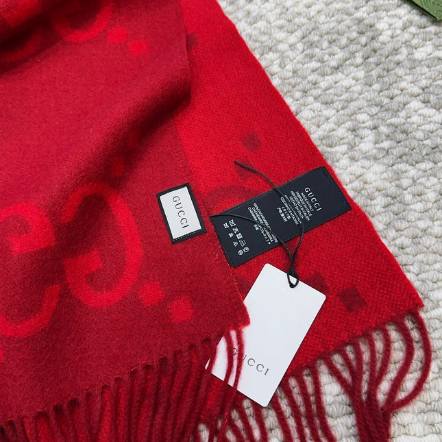 SCARF 200 CM IN CHERRY RED CASHMERE 396378