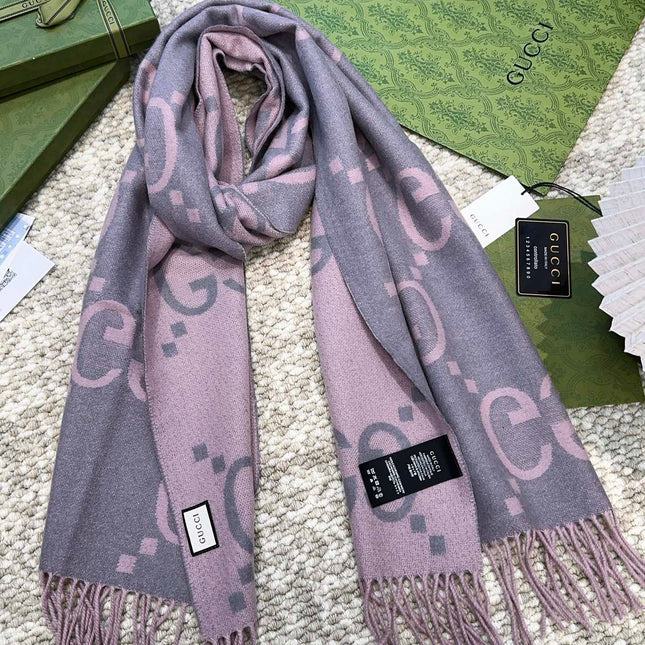 SCARF 200 CM IN LIGHT PINK MIX GRAY CASHMERE 396379