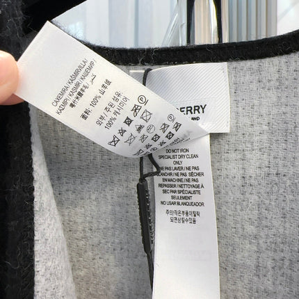 WOOL CAPE 140 CM BLACK AND LIGHT GRAY 394535