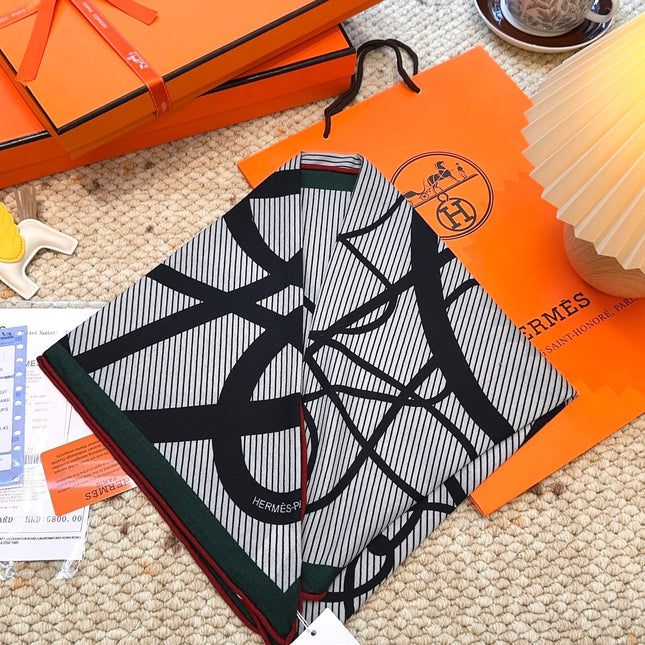 HERMES 25S SCARF 140 IN CASHMERE SILK 854530