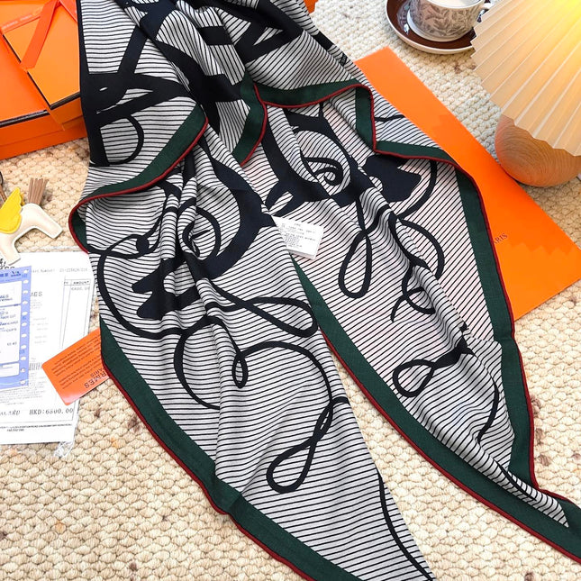 HERMES 25S SCARF 140 IN CASHMERE SILK 854530