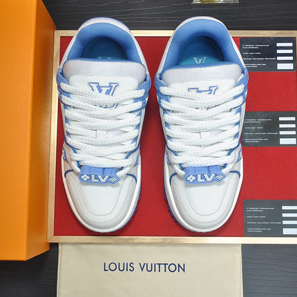 LV TRAINER MAXI SNEAKER WHITE MIX BLUE CALFSKIN