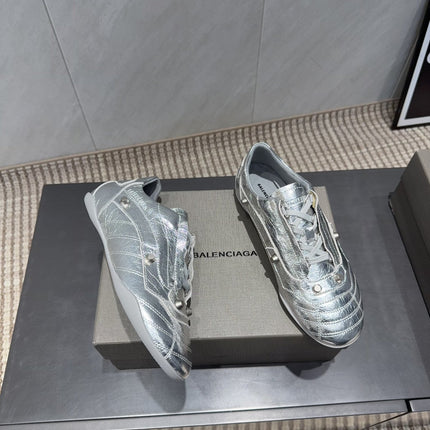 BALENCIAGA 25S SNEAKER IN SILVER CALFSKIN