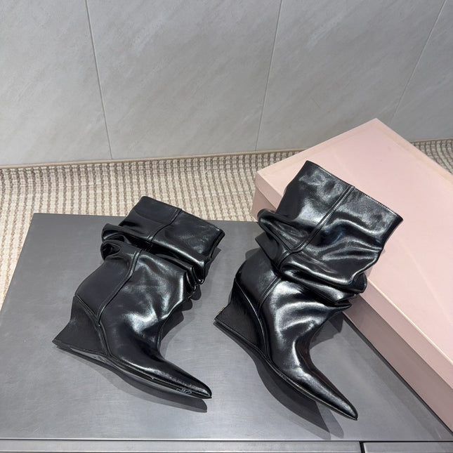 BALMAIN 26S BOOT 75 MM IN BLACK CALFSKIN