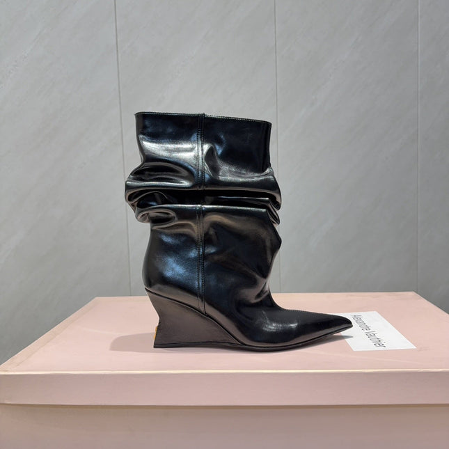 BALMAIN 26S BOOT 75 MM IN BLACK CALFSKIN