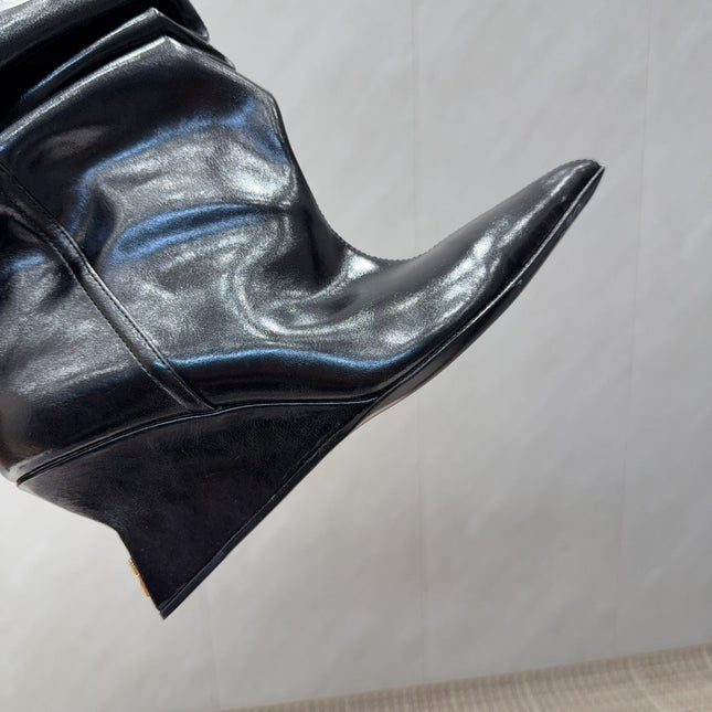 BALMAIN 26S BOOT 75 MM IN BLACK CALFSKIN