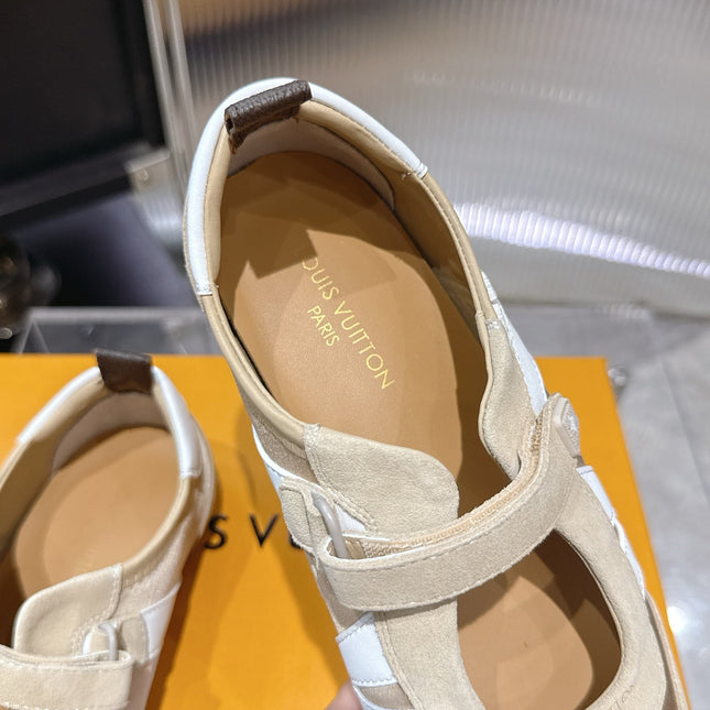 LV 26S SNEAKERINA MARY JANE IN BEIGE SUEDE