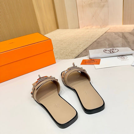 HM 26S GIULIA SANDAL IN LIGHT BROWN CALFSKIN SILVER HARDWARE