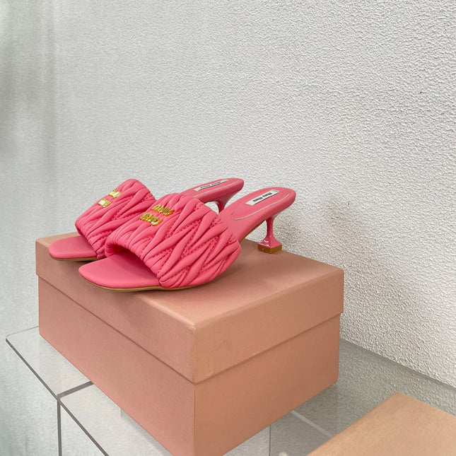 Women's Mid - Heel Rose Leather