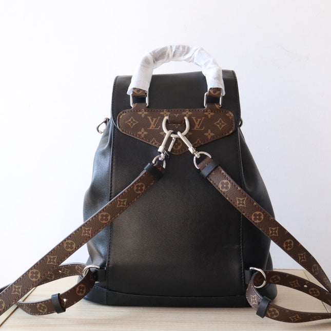 LV 25S MONTSOURIS VIBE 35 IN BLACK LAMBSKIN SILVER HARDWARE