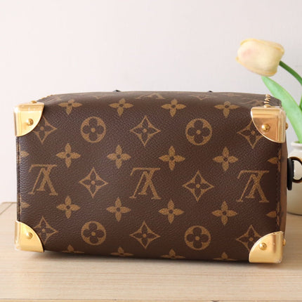 LV 26S SPEEDY TRUNK 20 IN BROWN AND BLACK MONOGRAM CANVAS