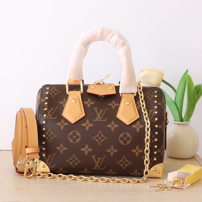 LV 26S SPEEDY TRUNK 20 IN BROWN MONOGRAM CANVAS