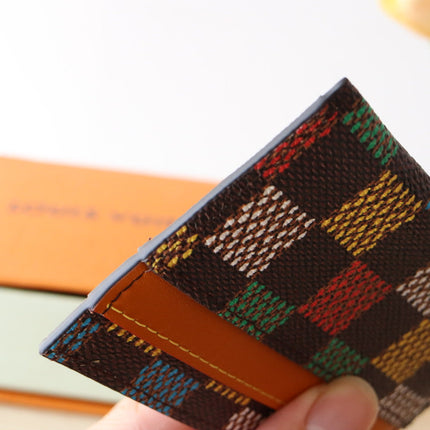POCKET ORGANIZER CARD HOLDER 11 IN COLORFUL DAMIER EBENE CANVAS