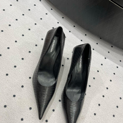 CLASSIC PUMPS 65MM IN BLACK LIZARD PATTERN CALFSKIN