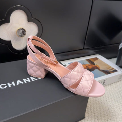 25C Sandal 45mm Open Heel Pink Lambskin 233489