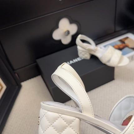 25C Sandal 45mm Open Heel White Lambskin 233492