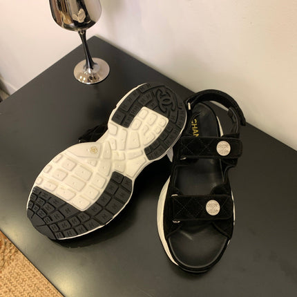 SANDAL 25S IN BLACK SUEDE FABRIC