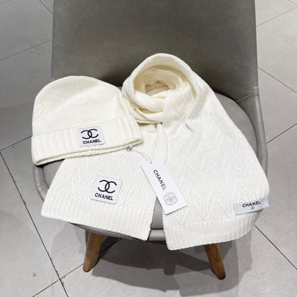SET BEANIE HAT AND SCARF WHITE 427885