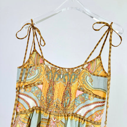 SPAGHETTI STRAP PRINTED MAXI DRESS