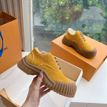 LV ARCHLIGHT SKATE SNEAKER IN HARVEST GOLD EMBOSSED SUEDE