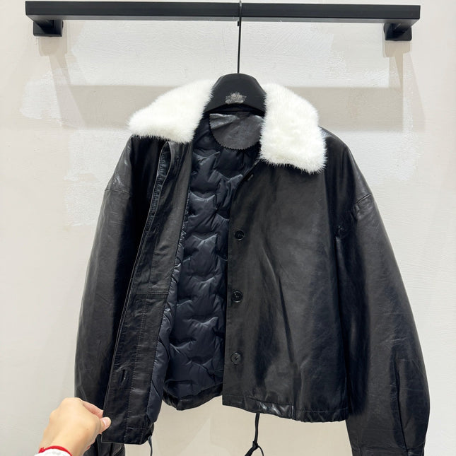 MAX MARA 25S SHEEPSKIN AND MINK FUR COAT 154