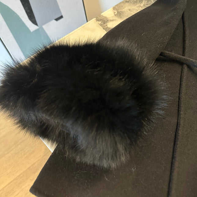 MAX MARA 25S CASHMERE COAT WITH FOX FUR TRIM 203
