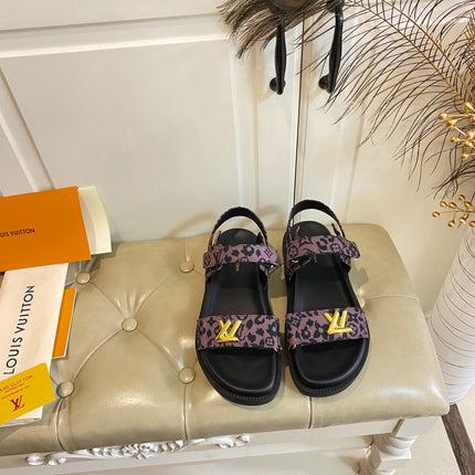 LV 26S SANDALS IN DARK PURPLE CANVAS