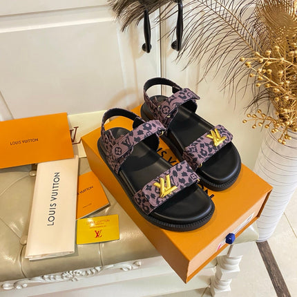 LV 26S SANDALS IN DARK PURPLE CANVAS