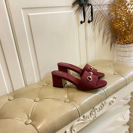 GUCCI 26S HIGH-HEELED SANDALS 65 MM IN RED CANVAS