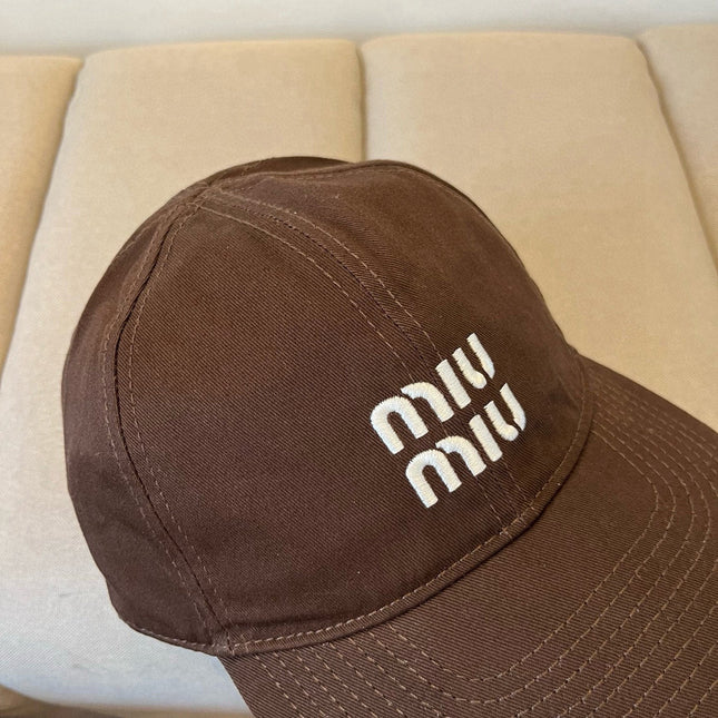 MIUMIU BASEBALL CAP IN BROWN KHAKI FABRIC STYLE 6