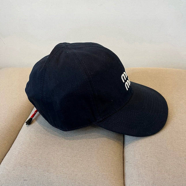 MIUMIU BASEBALL CAP IN NAVY BLUE KHAKI FABRIC STYLE 5