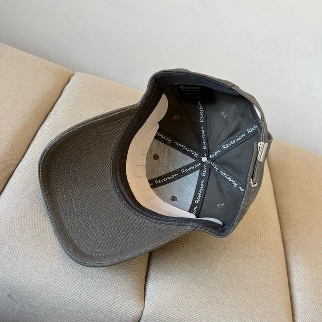 MIUMIU BASEBALL CAP IN DARK GREY KHAKI FABRIC STYLE 1