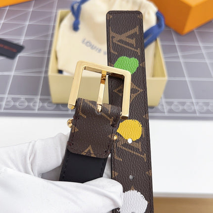 LV BLOOM 30 MM IN COLORFUL MONOGRAM CALFSKIN GOLD HARDWARE