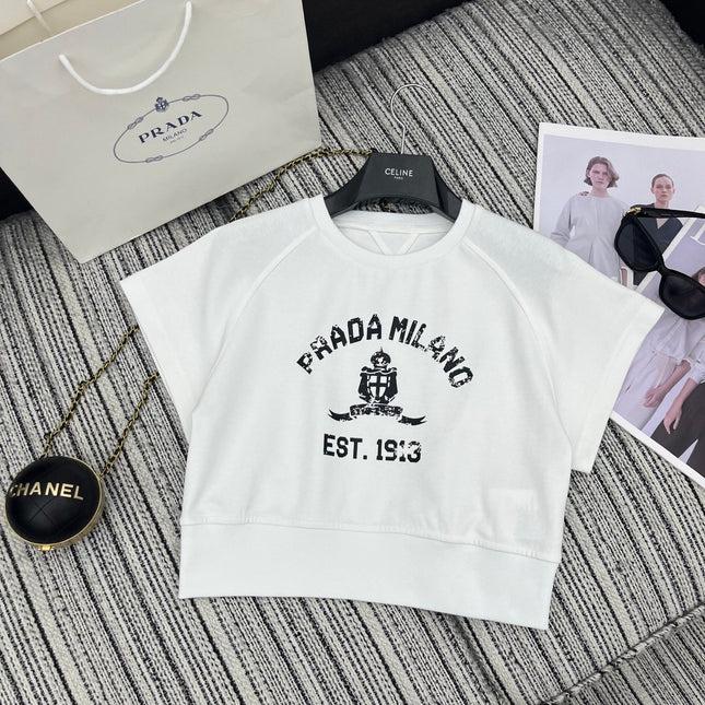 PRADA 25S SHORT-SLEEVE CREW NECK SWEATSHIRT SET 352