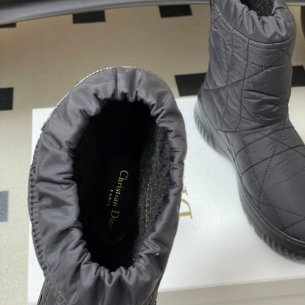 DIOR 25S FROST LOW ANKLE BOOTS IN BLACK FABRIC