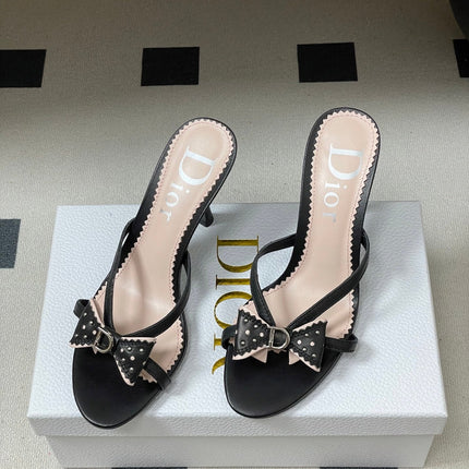 DIOR 26S HIGH HEEL SANDALS 100 MM IN BLACK CALFSKIN