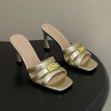 DIOR 26S HIGH HEEL SANDALS 80 MM IN GOLD CALFSKIN