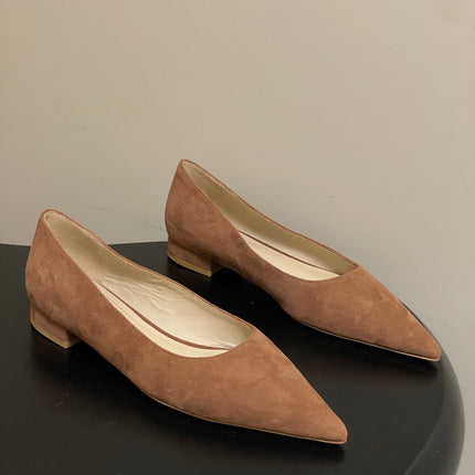 GIANVITO ROSSI 26S FLATS IN BROWN SUEDE