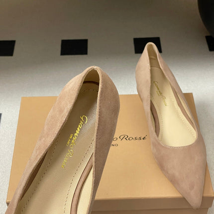 GIANVITO ROSSI 26S FLATS IN NUDE SUEDE