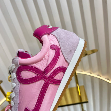 LOEWE 26S RUNNER 2.0 SNEAKERS IN PINK SUEDE AND FABRIC